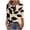 Beige, variant on Staron Women's Casual Button-Down Blouse Printed Round Neck 3/4 Sleeve Loose T-Shirt Top, Beige M
