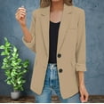 thumbnail image 1 of Clearance Sale! Womens Casual Jacket Pockets Long Sleeve Front Button Work Lapel Button Jacket, 1 of 9