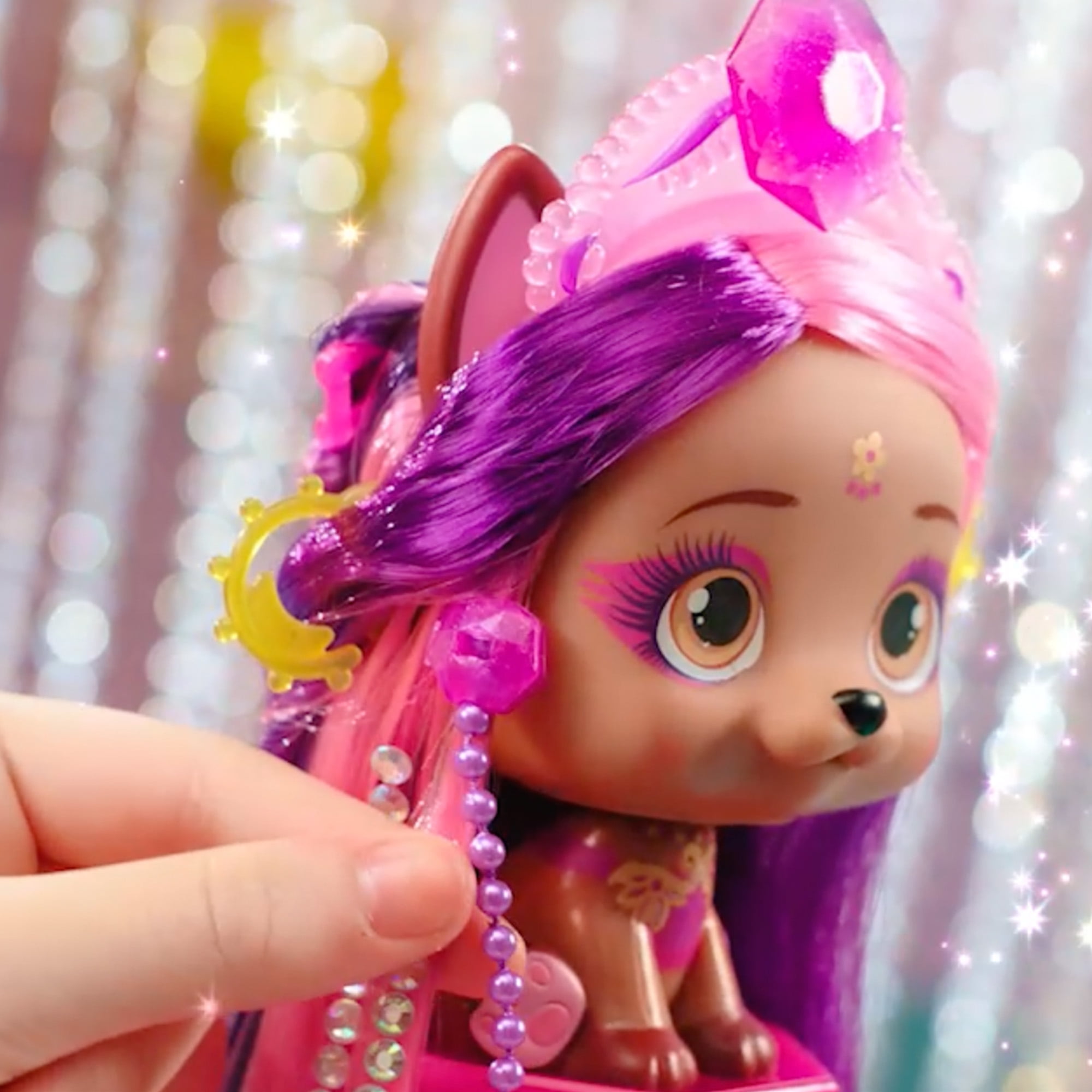 VIP Pets Glam Gem Doll with 6 accessories for Hairstyling, Ages 3+