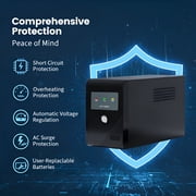 UPS 500VA/300W 120V Backup Power Supply, 3 Sockets, Backup Battery with Surge Protection, Only Suitable for Desktop computer