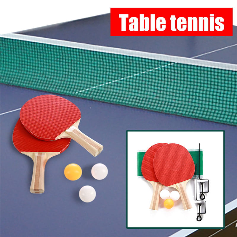 Ping Pong Balls Net and brackets gift Retro Mini Table Tennis Set 2 Red Bats 