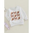 thumbnail image 4 of Baby Toddler Girl Football Bow Sweatshirt 3 6 12 18 24 Months 2T 3T Crew Neck Long Sleeve Pullover Tops Casual Winter Fall Clothes, 4 of 9