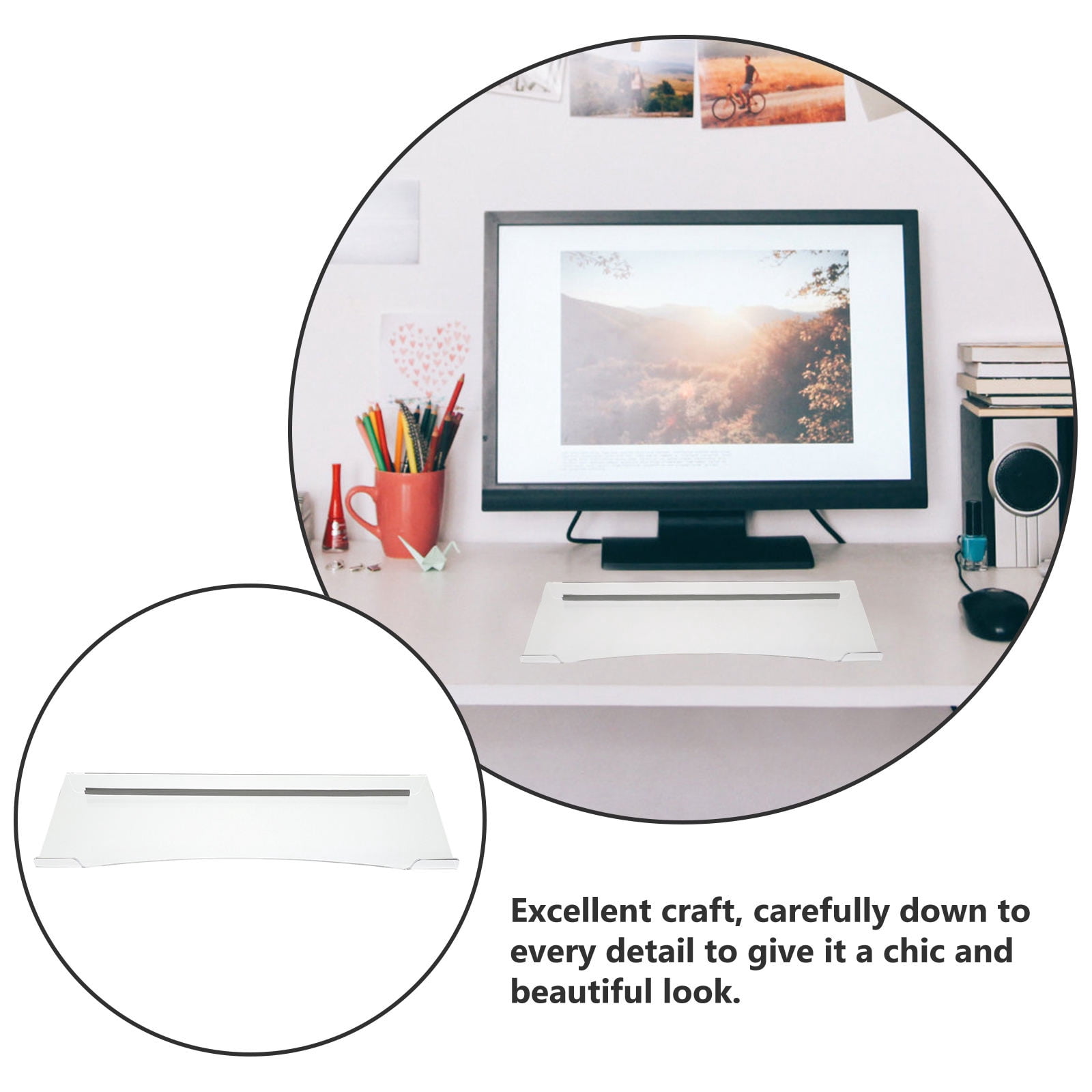 HONMEET Clear Acrylic Keyboard Stand Ergonomic Desktop Riser for Comfortable Typing and Organized Workspace Setup