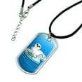 thumbnail image 2 of Cute Harp Seal Pup on Ice with Fish Military Dog Tag Pendant Necklace with Cord, 2 of 4