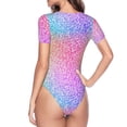 thumbnail image 4 of Daiia Colorful Glitters Women'S Crew Neck Short Sleeve Slim Fit T Shirts Tops Basic Bodysuit Leotard Clothing-Xx-Large, 4 of 9