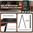 thumbnail image 2 of A-Frame Double-Sided Magnetic Chalkboard 40"x20", Solid Pine Wood Freestanding Sandwich Board for Restaurants, Cafes, Weddings (Black), 2 of 8