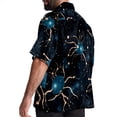 thumbnail image 3 of Cancer Constellation Men's Short Sleeve Poplin Shirt, Casual Printed Button Down Top for Summer Beach, Spread Collar Unisex Beach Shirt, 3 of 6
