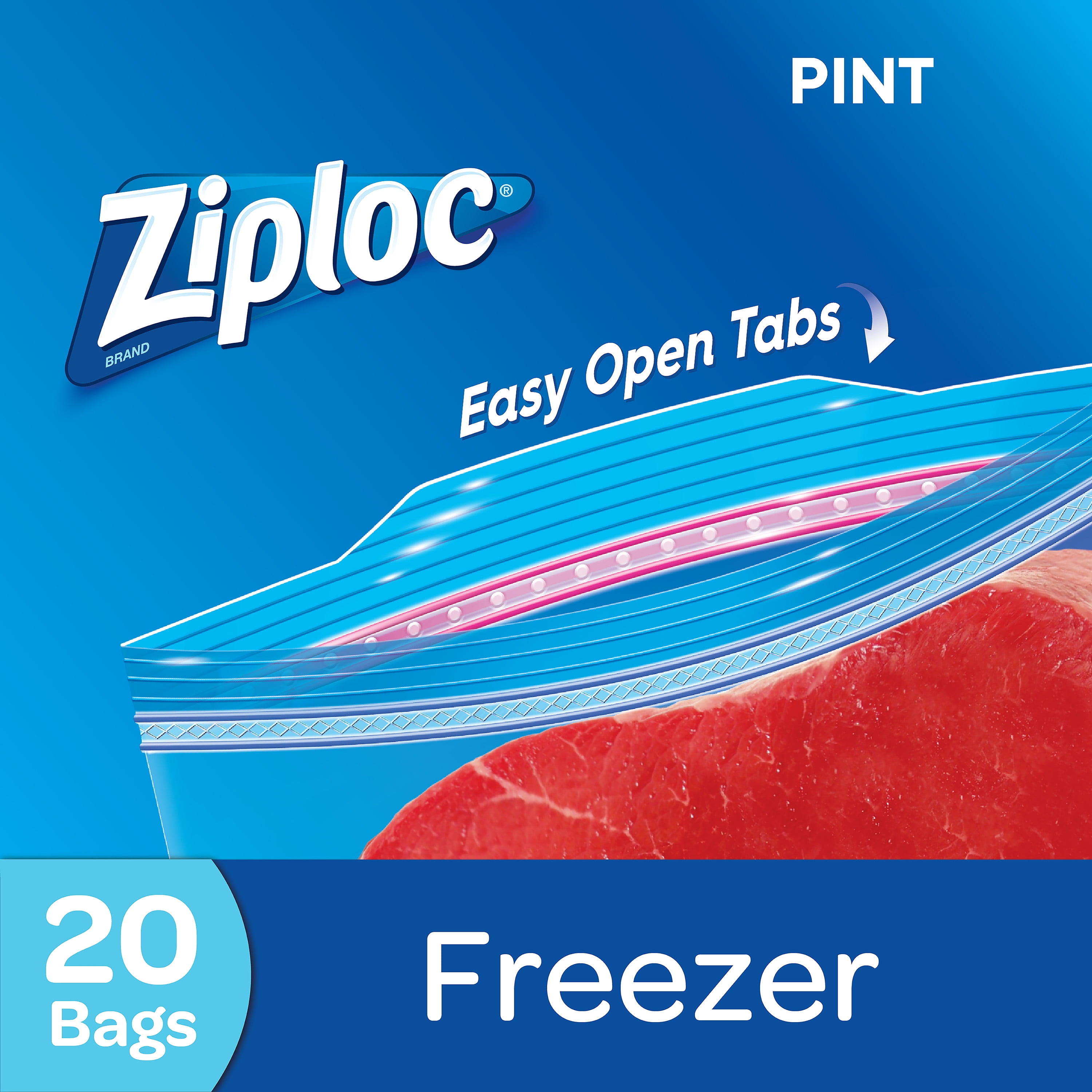 Ziploc Pinch & Seal Freezer Bags, Pint, 20 Ct