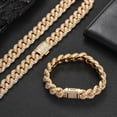 thumbnail image 3 of 14K Gold 15mm Men's Bracelet with Triple Row T-Shaped Moissanite Cuban Link, Bold Hip-Hop Bling for Style-Savvy Men, 3 of 7