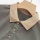 thumbnail image 5 of pstuiky manga larga para hombre, Blusa/camisa de lana con botones, cuello vuelto y manga larga de color liso para hombre Tops de talla grande para hombre xxxl, 5 of 8