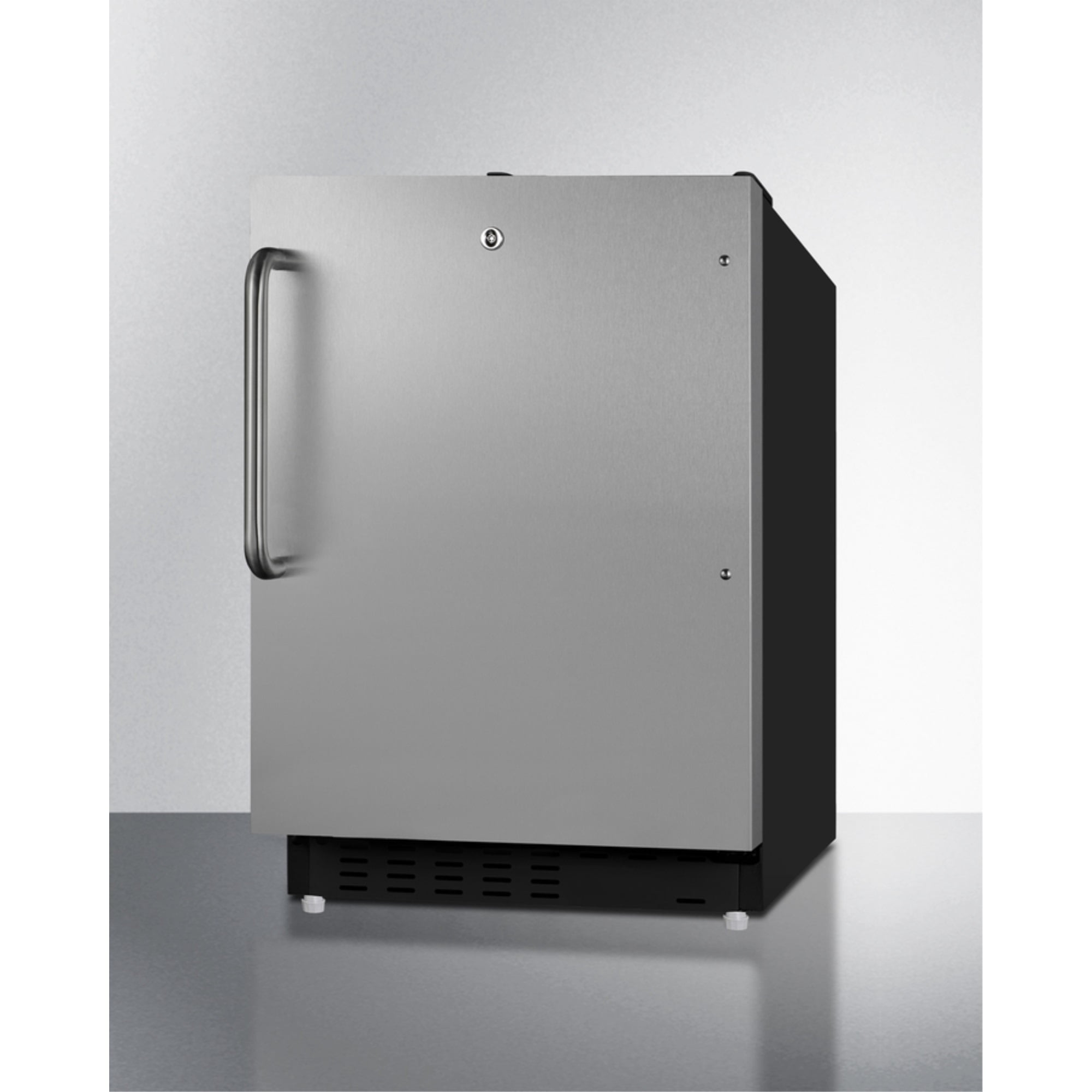 ADA compliant built-in or freestanding 20" wide refrigerator-freezer for residential use with lock