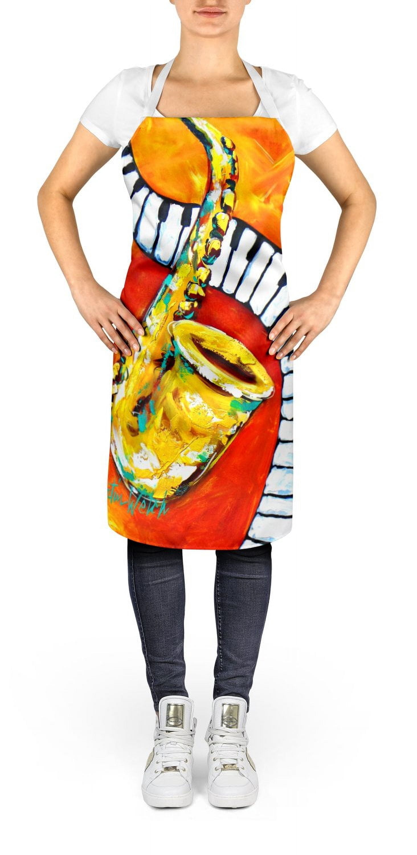 Carolines Treasures MW2131APRON 30 x 27 in. Something Blues Saxaphone & Piano Apron