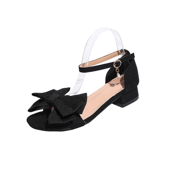 ShiShine Womens Open Toe Block Heel Sandals Double Bow Embellished Adjustable Ankle Strap Elegant Dress Shoes