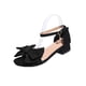 thumbnail image 1 of Negro Tacones Abiertos Del Dedo Del Pie de las Mujeres Más Tamaño Arco Redondo Del Dedo Del Pie Bloque de Tacón Sandalias con Hebilla Correa Del Tobillo, 1 of 9