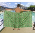 thumbnail image 4 of LA LEELA Men's Bath Trunk Swimwear Sarong Pareo Beach Wrap One Size Fern, Leaves Summer Vacation Party, 4 of 5