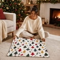 thumbnail image 5 of Cififendec Christmas Multi Color Tree Print Fleece Throw Blanket, 39.37"×27.56", Soft Plush Blanket with Xmas Tree Patterns for Bed Sofa Holiday Lounging, 5 of 7