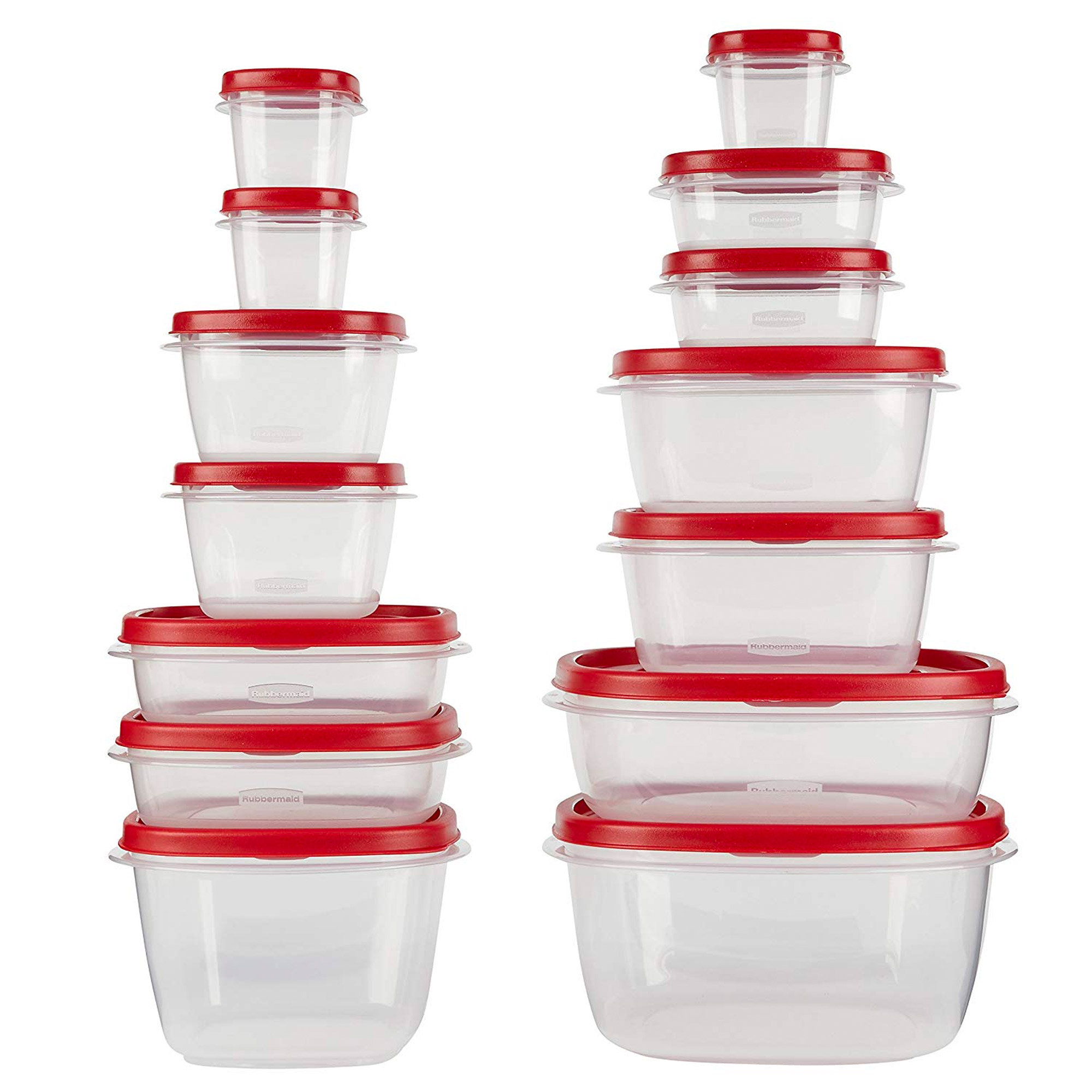 Rubbermaid Easy Find Lids Food Storage Containers with Lids - BPA Free Durable Plastic Food Containers Great for Home, School, Travel - Freezer, Microwave, and Dishwasher Safe - 28 Piece Set - Red - image 3 of 7