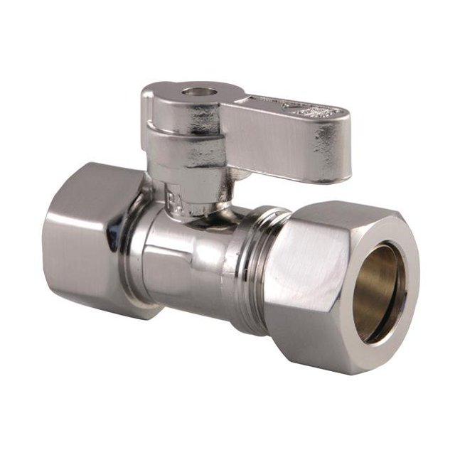0.5 in. IPS x 0.62 in. OD Compression Straight Valve, Brushed Nickel