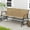 Brown, variant on Costway Patio Glider Bench for 3 Swing Gliding Loveseat with Curved Teak Armrests for Porch Brown