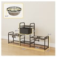 thumbnail image 3 of Dog Bowl Stand with Toy Storage, 3 Height Adjustable Elevated Dog Bowls, 2 Feeding Stations, Stainless Steel Pet Feeder for Large & Small Dogs, Black, 3 of 6