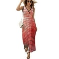thumbnail image 2 of Red Brick Stone Wall Grass Sleeveless Dress Dresses Women Summer Evening Dresses Ladies Bohemia Long Dresses, 2 of 9