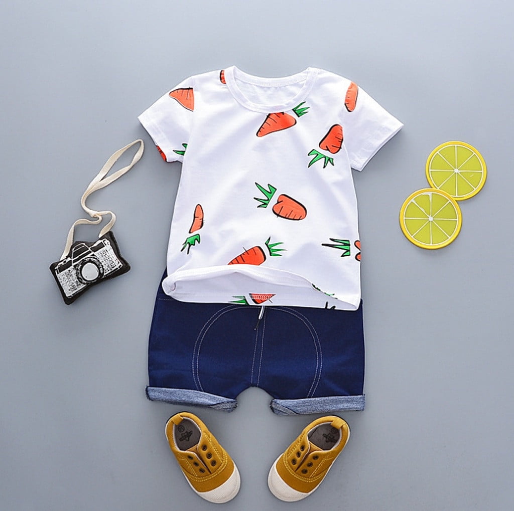 Daqian Toddler Boys Clothes Clearance Toddler Baby Kids Boys Carrots Tshirt Tops Tee Solid