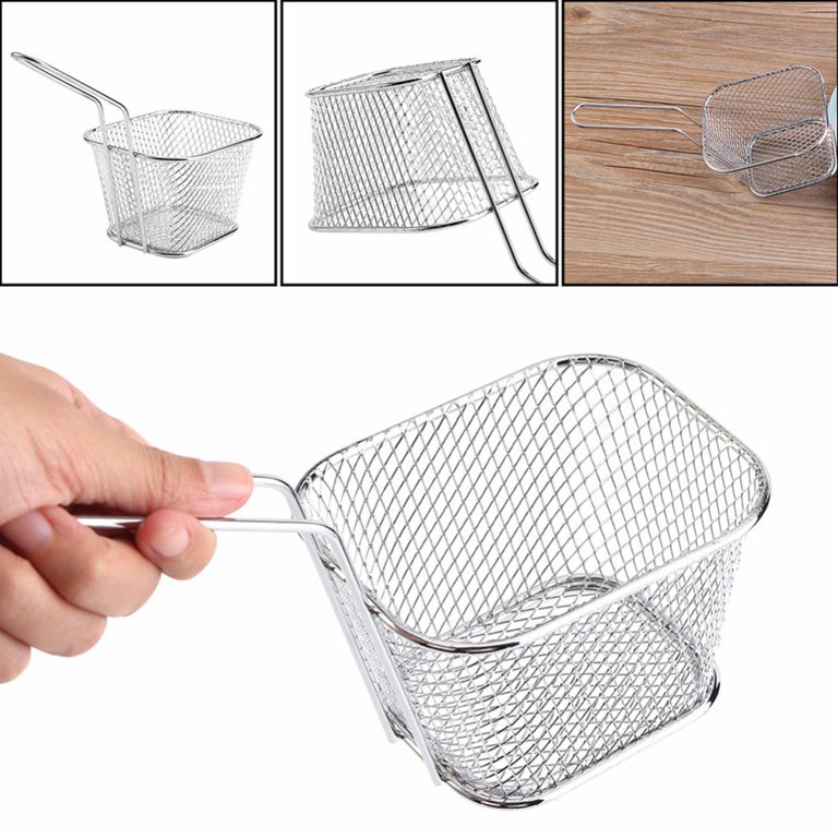 Steel Metal Basket Serving Food Presentation Cooking Tools French Fries  Basket Mini Fry Storage Kitchen Housewa