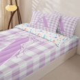 thumbnail image 3 of Catabedysis Purple ABC Print A Zipper Full Size Comforter Sets with Fitted Sheet and 2 Pillowcases,Personalized Monogrammed Gifts Zipper Bedding Set For Girls,Colorful Stars Reversible,4 Pieces, 3 of 7