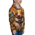 thumbnail image 3 of Daiia Artistic Sunflower Corgi for Boys Fashion Hoodies & Sweatshirts with Kangaroo Pocket,Hooded Sweatshirt for Kid, Breathable& Moisture Wicking-X-Large, 3 of 6