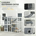thumbnail image 4 of PawHut Enclos Extérieur pour Chat de 76 Pouces pour 2-3 Chats d'Intérieur, Gris, 4 of 10