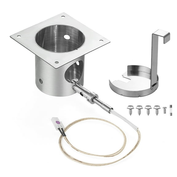 Fire Burn Pot and Hot Rod Ignitor Kit Replacement Part for Traeger and Pit Boss Pellet Grill,Heavy Duty Fire Pot with Ash Remover, Screws & Fuse,Fire Burner Kit for Pit Boss Wood Pellet Grill Smoker