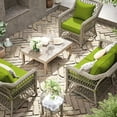thumbnail image 6 of Kimunuk Outdoor Seat Cushion Set, 22" X 22" X 4" Water-Resistant & Fade-Resistant Patio Furniture Replacement Cushions with Handle and Straps for Sofa Chair, Grass Green, 6 of 7