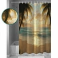 thumbnail image 3 of 54x78 Inch Shower Curtain Decorative Summer Coastal Beach Bathtub Bath Curtains Fabric Waterproof Bathroom Decor Coastal Ocean Tropical Palm Tree Small Stall Shower Curtain Set with 12 Hooks, 3 of 6