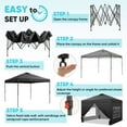 thumbnail image 2 of Outdoor Basic 12x12 Pop up Canopy Tent with One Push Setup and Sidewalls,Instant Shade Gazebos with Weighted Sandbags,Black, 2 of 9