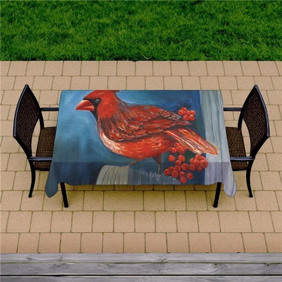 Begin Home Decor C1TCLRGE000SKT 58 x 102 in. Redbreast Bird Tablecloth - Indoor & Outdoor Home Decor Delight