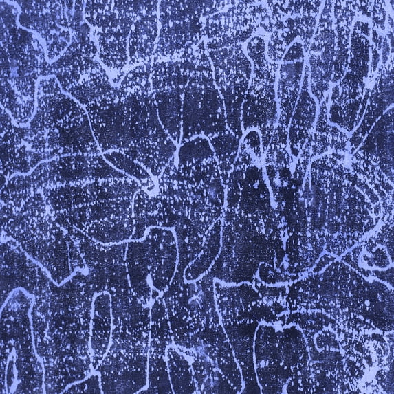 Ahgly Company Machine Washable Indoor Square Abstract Blue Modern Area Rugs, 6' Square