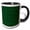 Black/White, variant on 3drose, Moroccan Tile Pattern Jade Green on Black, 15oz Two-tone Green Mug