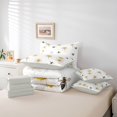thumbnail image 6 of Erosebridal Lovely Bee 7 Pieces Full Size Bedding Sets,Cute Vintage Flowers Full Size Bed in a Bag,White Gold,Light Gray Reversible, 6 of 7