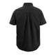thumbnail image 3 of Camisa de playa de manga corta para hombre, informal, de moda, color liso, cuello vuelto, encaje con botones, parte superior Negro XL, 3 of 4