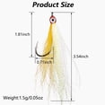 thumbnail image 5 of OROOTL Fishing Bucktail Teaser Hooks,5pcs Saltwater Fishing Teaser Lures with Bucktail Crystal Flash Skirt Big Eyes Fluke Flounder Rig Fishing Jig Hooks, 5 of 7