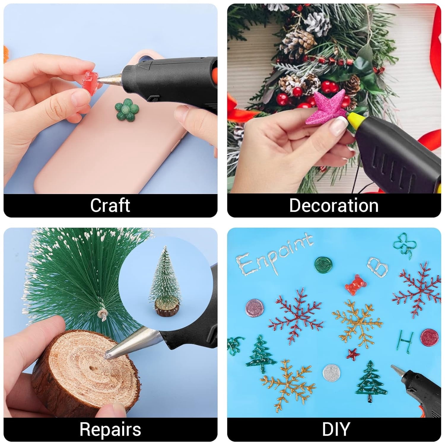 Black Hot Glue Sticks,Topboutique 10.63 x 0.43 in Full Size Glue Stick for Hot Melt Glue Gun,Dent Repair Tool for Car Repair Dent Remover,Hot Melt Glue Gun Sticks for Art,Craft DIY,Card Making