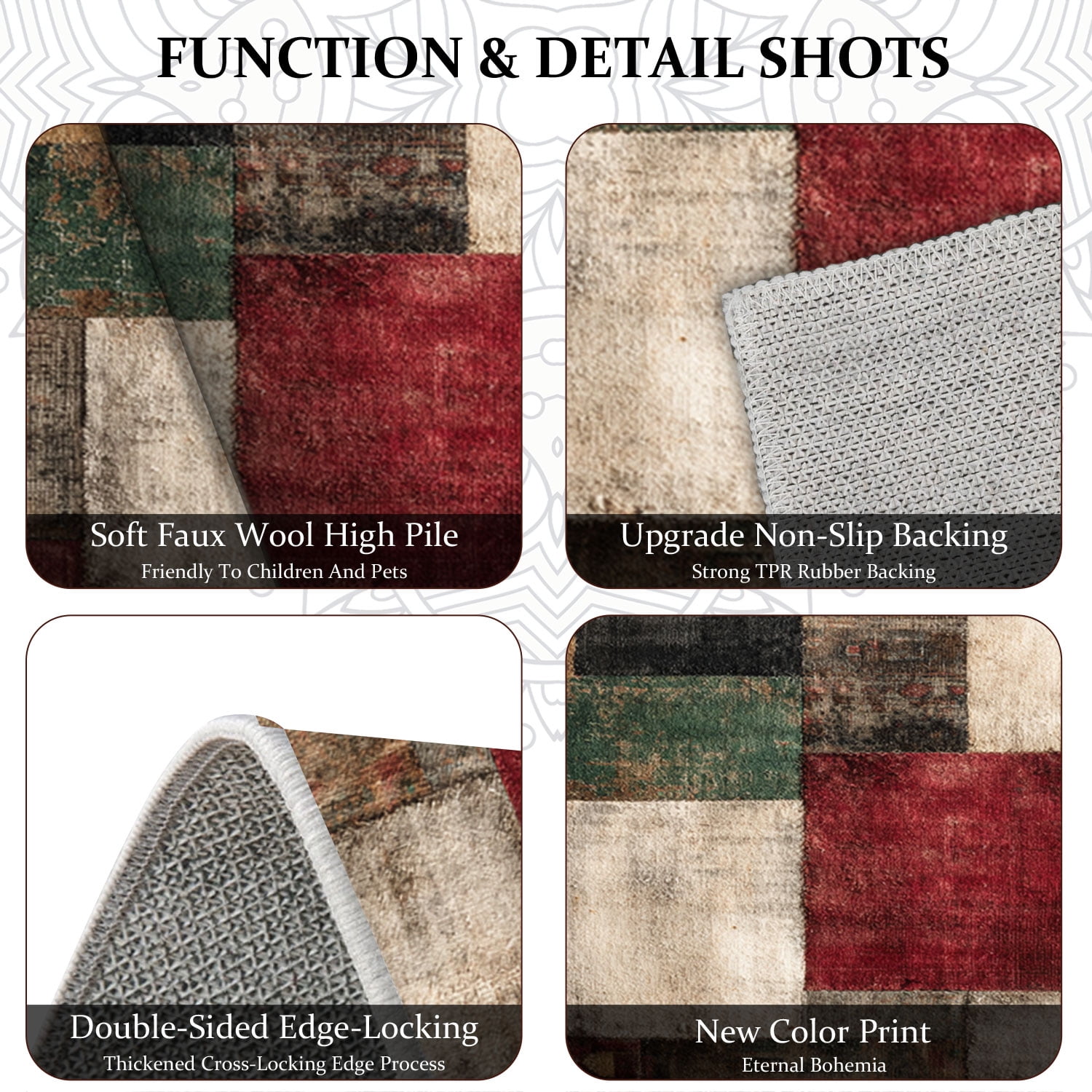 Three-Piece Kitchen Rug Set, Abstract Pattern Kitchen Hallway Rug, Soft And Comfortable, Suitable for Sinks, Floors, Entrances, Hallways, Bathrooms