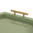 thumbnail image 4 of Kate and Laurel Halsey Decorative Hexagon Tray with Gold Metal Handles, 18 x 16, Green and Gold, Modern Glam Serving Tray with Handles for Living Room Decor, 4 of 9