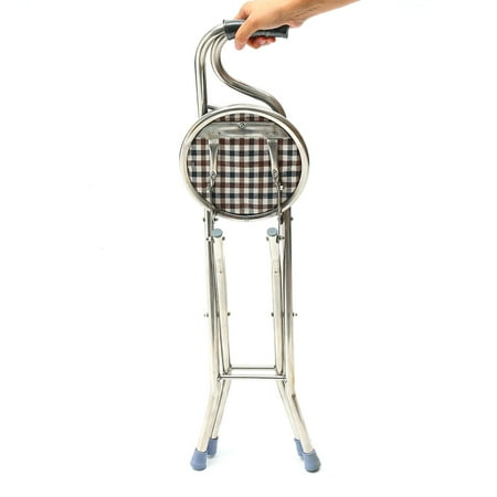 Moaere Walking Stick Chair Combo Folding Walking Cane Medical