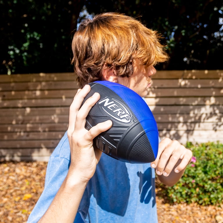 Nerf Pro Grip Kids Foam Football, 9 Inch, Blue/Black (4-Pack) photo 8