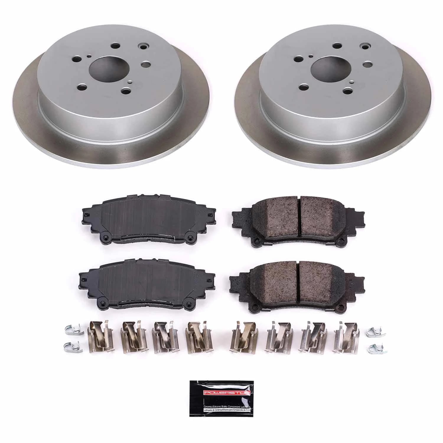 PowerStop Rear Semi-Coated Rotor and Low-Dust Ceramic Brake Pad Kit SC5864