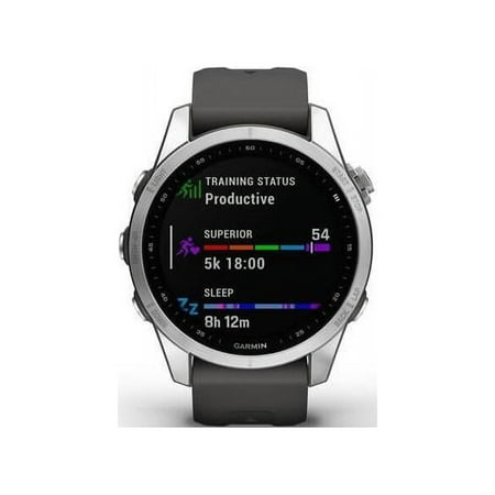 Garmin fenix 7S 42mm Multisport GPS Smartwatch, Silver with Graphite Band