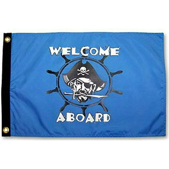 Flappin' Flags Welcome Aboard Pirate 12" X 18" Flag
