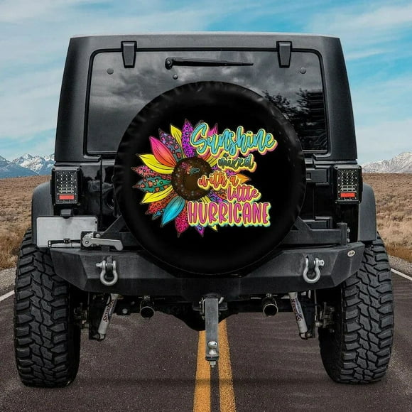 Sunflower Sublimation - Sunshine Mixed With Hurricane Spare Tire Cover - Car Accessories Custom Spare Tire Covers Your Own