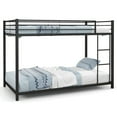 thumbnail image 5 of Gymax Twin Over Twin Low Metal Bunk Bed with Ladder Guardrails for Teens Adults Black, 5 of 10